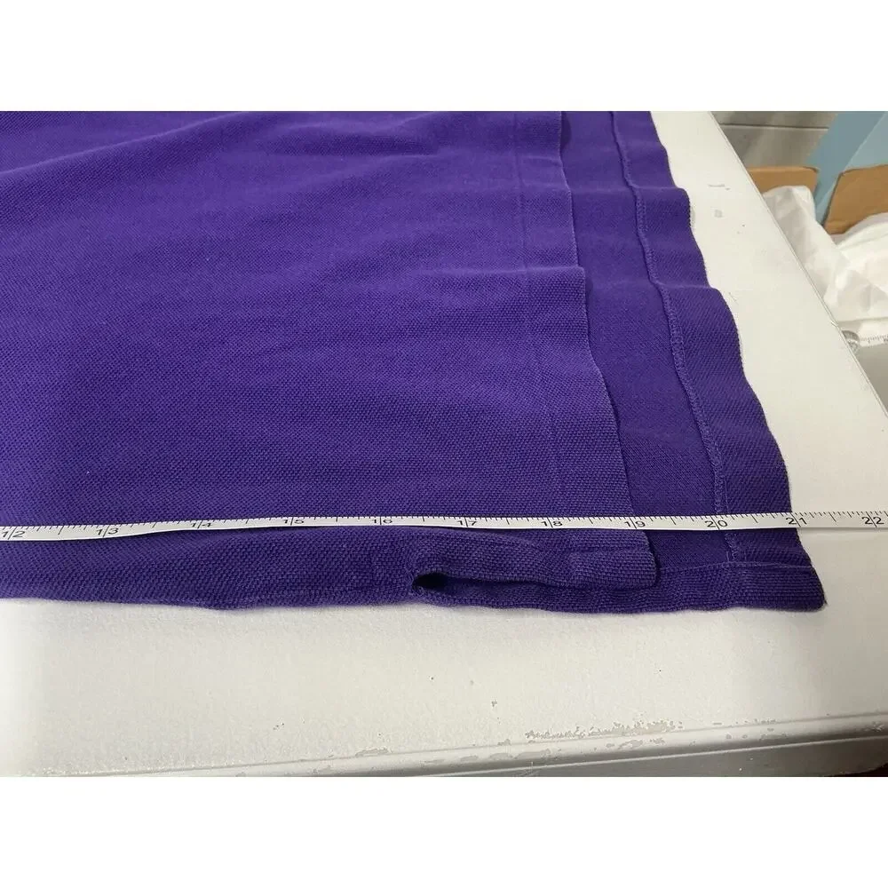 Polo Ralph Lauren Classic Fit Mesh L/S Polo Shirt Purple 2XL - Pony On‎ Collar